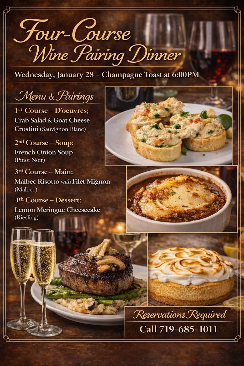 4 course Wine Pairing Dinner